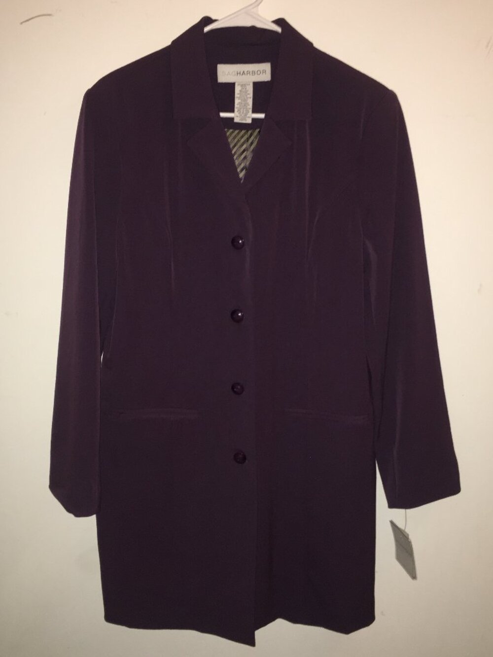 Sag Harbor Long Blazer Purple Size 12 NWT
